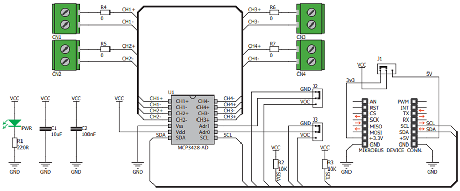 Mikroe MIKROE-1894 ADC 3 click